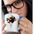 thumbnail image 2 of 3drose, Black and Image of Gold New Years Eve Balloons, 11oz Two-tone Blue Mug, 2 of 6