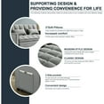 thumbnail image 3 of Muumblus 55" Pull Out Futon Sofa Bed, Convertible Sleeper Loveseat with Adjsutable Backrest, Modern Velvet Couch for apartment, Grey, 3 of 13