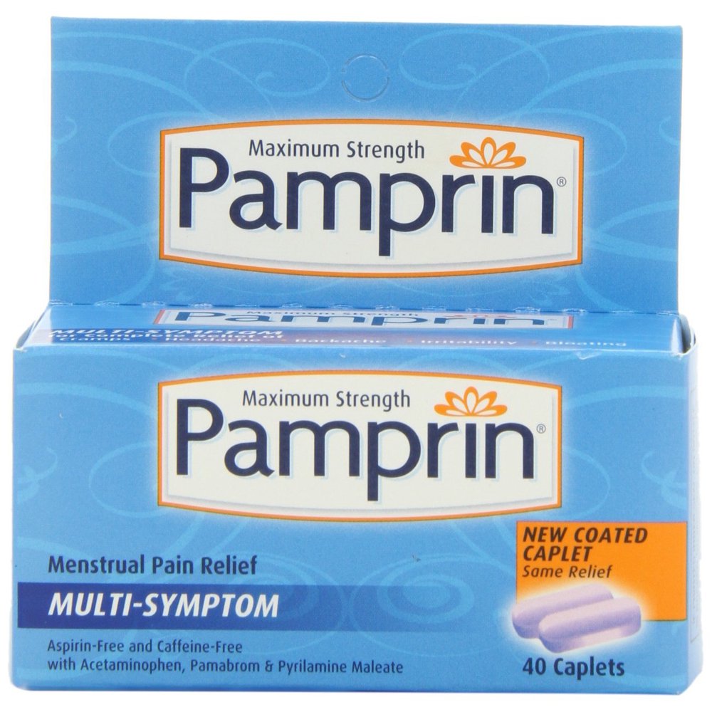 Pamprin Maximum Strength MultiSymptom Menstrual Relief Caplets, 40