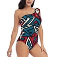 thumbnail image 3 of Honeii Geometric Elements for women's one-piece swimsuit featuring a chic one-shoulder design experience elegance and style in the water-Large, 3 of 6