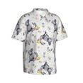 thumbnail image 3 of Xecao Rabbit And Butterfly print Hawaiian shirt - a stylish short-sleeve button-down for men, perfect for casual beach and tropical outings., 3 of 9