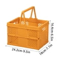 thumbnail image 3 of Collapsible Picnic Basket with Handles,Portable Foldable Storage Crate for Grocery,Camping,and Outdoor Use-Orange, 3 of 8