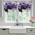 thumbnail image 4 of Purple Black Geometric Balloon Curtains for Windows, Bedroom Curtains 54 Inch Length, Modern Abstract Crystals Artwork Tie Up Curtains Panels Thermal Insulated Bathroom Curtains Window 42"x54", 4 of 8