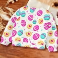 thumbnail image 5 of ITSAME Easter Sweatshirts for Girls, Easter Egg Print Loose Fit Round Neck Kids Casual Long Sleeve Tops Multicolor 2-3T, 5 of 6