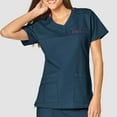 thumbnail image 3 of Wink WonderFLEX Patience - Women's Curved Notch Neck Scrub Top, Caribbean Blue, 2X Womens Plus, 3 of 3