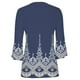 thumbnail image 5 of ICHUANYI ClearanceFashion Women's Summer V-Neck 3/4 Sleeve Print Casual T-shirt Blouse(Blue, XXL) ICHUANYI WER20232080503574, 5 of 5