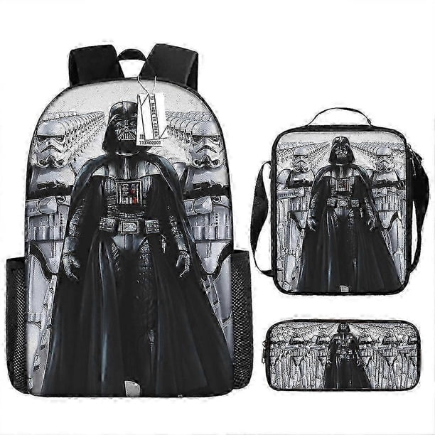 Star Wars Cartoon Backpack for Students - Large Capacity School Bag 3-Piece Set (2 Styles) -HGDMV
