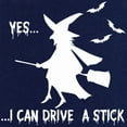 thumbnail image 3 of Tee Hunt Yes, I Can Drive a Stick Cotton T-Shirt Funny Halloween Witch, Red, XX-Large, 3 of 5