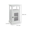thumbnail image 5 of Benzara BM144166 Wood & Glass Demi Cabinet with Spacious Storage, White - 28.82 x 15.75 x 13.39 in., 5 of 5