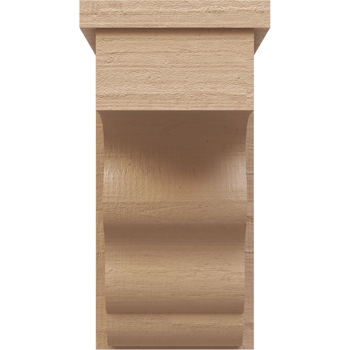 6"W x 6"D x 12"H Wide Highland Rough Cedar Woodgrain TimberThane Corbel, Primed Tan