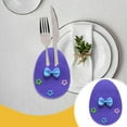 thumbnail image 4 of JingChun Clearance Under $2.00 Easter Eggs Utensil Cutlery Pouch Bags Silverware Bag 7.6x5.5 Inch Utensil Sleeve for Knife forks Easter Table Decoration, 4 of 7