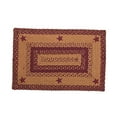 thumbnail image 1 of Braided Rug Wine Tan Stars Jute Country Primitive IHF, 1 of 2