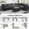 thumbnail image 4 of Modern Modular Sectional Sofa with Movable Ottoman - Oversized 7-Seater L-Shaped Chenille Cloud Couch for Living Room, Apartment, Dark Gery, 4 of 6