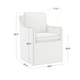 thumbnail image 5 of CHITA Dining Arm Chair with Caster Wheels for Kitchen Fabric Upholstered Dining Room Chair, Linen, 5 of 11