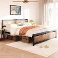 thumbnail image 1 of YUSAZENS Full Bed Frame, Metal Platform Bed Frame with Wooden Headboard and Footboard, Non-Slip Heavy Duty Bed Frame with Large Under Bed Storage, Noise-free,No Box Spring Needed, 1 of 7