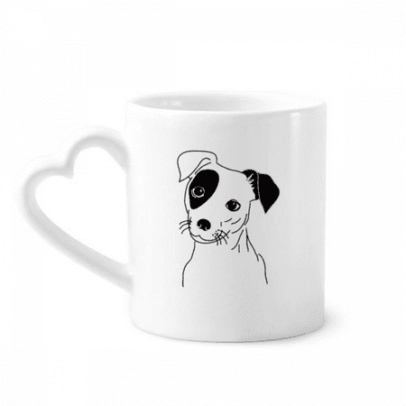 

Cartoon Dog Black Illustration Pattern Mug Coffee Cerac Drinkware Glass Heart Cup