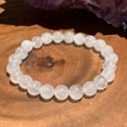 thumbnail image 3 of Natural Snow Quartz 8mm Round Shape Smooth Cut Beads Stretchable Bracelet for Men & Women., 3 of 3