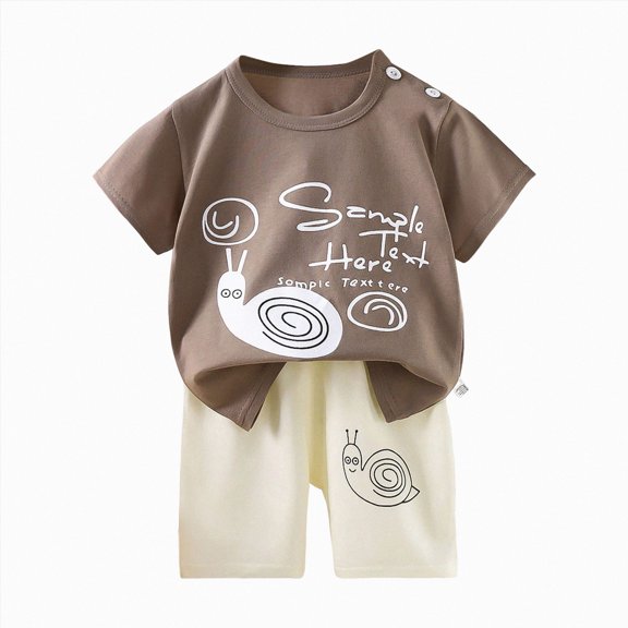 OYXSER Baby Boys Clothes Set Funny T Shirt Short Sleeve Print Shirt Shorts Baby Outfit Cool Short Sets, Gray 4-5T