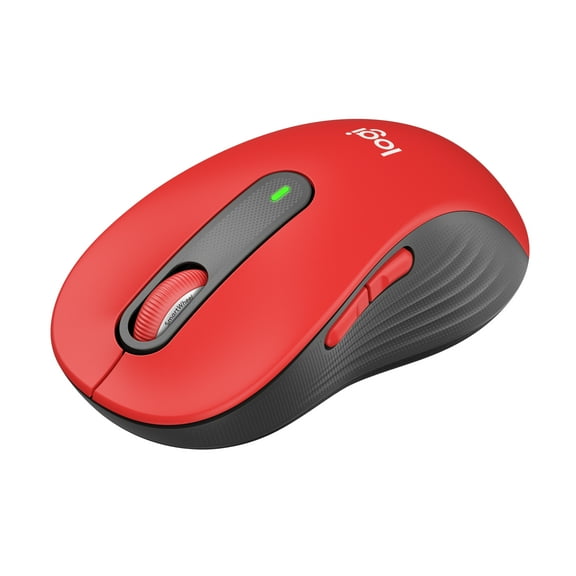 Logitech Signature M650 L Full Size Wireless Mouse - For Large Sized Hands, 2-Year Battery, Silent Clicks, Customizable Side Buttons, Bluetooth, Red