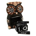thumbnail image 5 of Balikraft Hand Made Wood Artisans "Burung Hantu" Hypnosis Forest Owl Desktop Calendar Figurine 4.5"H, 5 of 6