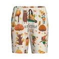 thumbnail image 4 of Easygdp Autumn In The Forest Men's Short Pajama Pants, Sleep Shorts, Household Pants, Casual Pants with Pockets - Large, 4 of 9