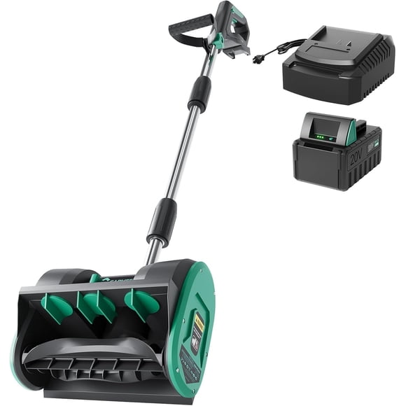 12" Snow Blower Cordless - Snow Shovel for Driveway, 16.5 ft Snow Throwing Distance, 20V 1 * 4.0Ah Battery & Quick Charger, Adjustable Handle, for Walkways Deck Stair Snow Removal