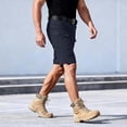 thumbnail image 4 of YLSDY Cargo Shorts for Men Waterproof Outdoors Work Shorts Knee Length Baggy Elastic Waist Hiking Shorts with Pockets Black M, 4 of 9