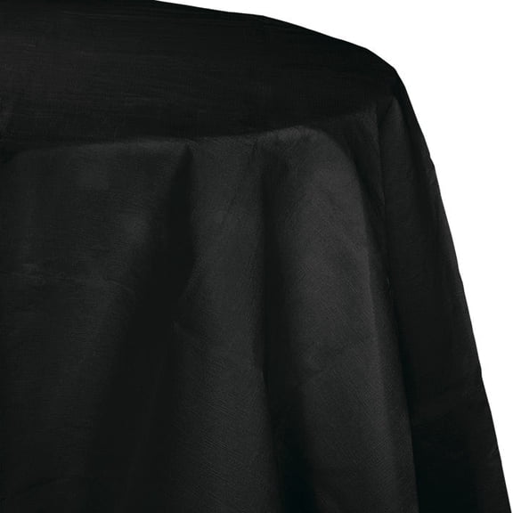 12/Case Bulk Black Velvet Round Paper Table Covers 82 inch 82 inch