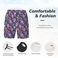 thumbnail image 3 of Gukieu flower Skull leaf colorful Print Men's Double Layer Sports Swim Trunks, Quick Dry Adjustable Waist Swim Shorts Swimwear-3X-Large, 3 of 6