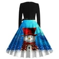 thumbnail image 3 of Patlollav Winter Christmas Dress Women V-Neck Fashion Casual Long Sleeve Dresses S-XXL, 3 of 6