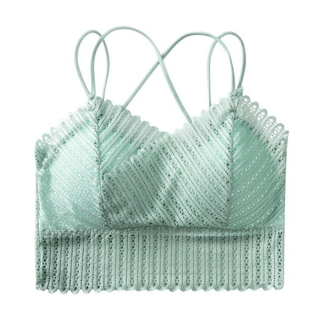 Darzheoy Bra For Women Girls V Neck Cami Vest Padded Seamless Bralette Straps Sleeping Bras Push Up Tank Tops Underwear High Support Bras for Women One Size
