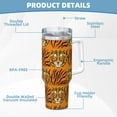 thumbnail image 5 of Sikiie Tiger Insulated Stainless Water Bottle Lid Travel Mug Cup Insulated Tumblers Cup 40oz Ice Bully With Handle, 5 of 8