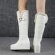 thumbnail image 4 of Botas de mujer con hebilla de cinturón, forro polar grueso, plataforma sin cordones, tacones medios, Color sólido, botas de nieve cálidas hasta la rodilla para invierno Wmkox8yii  shkj783, 4 of 6