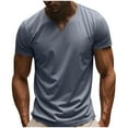thumbnail image 1 of pstuiky camisetas de hombre, Camisa informal vintage con botones y cuello redondo y manga corta para hombre camisas casuales para hombre xl, 1 of 9
