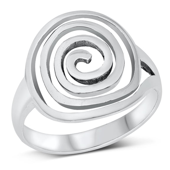 Chunky Open Spiral Swirl Ring .925 Sterling Silver Band Jewelry Female Male Unisex Size 12
