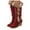 Brown, variant on Mostsola Womens Snow Boots Suede Plush Winter Warm Mid Calf Boot Lace up Fringe Wedges Heels