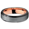 thumbnail image 2 of P. Manoukian Tungsten Wedding Band Ring 4mm for Men Women Black & 18K Rose Gold Plated Beveled Edge Brushed Polished Lifetime Guarantee Size 11.5, 2 of 4