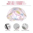 thumbnail image 5 of YFYANG Women's Double Waterproof Shower Cap, Pink Plant Line Art Reusable Hair Cap for All Hair Styles and Head Sizes, 5 of 9