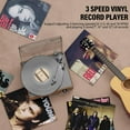 thumbnail image 5 of Record Player for Vinyl with 2 Build-in Speakers LP Vinyl Players Belt-Driven Vintage Turntables 3 Speed 3 Size, Wireless Bluetooth Playback, AUX-in, RCA Out, Headphone, Auto Stop Wood Brown, 5 of 7