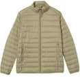 thumbnail image 5 of hlysgo Puffer Jackets for Men no Hood Lightweight Zip up Long Sleeve Quilted Jacket Winter Warm Insulated Coats Comfy Men's Puffy Coat Beige XL, 5 of 6