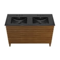 thumbnail image 5 of Cascade 48 in. Brown Oak, Double Basin Bathroom Vanity With Black, 3-Hole Ceramic Sink Top, 5 of 8