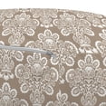 thumbnail image 3 of Vintage Pouf Cover with Zipper, Damask Style Curly Floral Motifs in Repetition Traditional Old Fashioned, Soft Decorative Fabric Unstuffed Case, 30" W X 17.3" L, Warm Taupe and White, by Ambesonne, 3 of 5