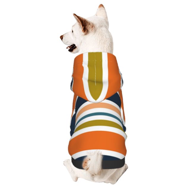 Fotbe Colorful Pastel Stripes Sudadera con Estampado para Perros Pequeños – Suéter con Capucha para Mascotas, Tela Suave de Forro Polar con Bolsillo-X-Large
