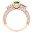 thumbnail image 4 of Three-Stone Engagement Ring for Women - 2.33ct Natural Peridot in 14K Rose Gold Promise Ring, 4 of 6