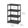 thumbnail image 2 of 4-Tier Shelves with 600lb Total Capacity, 36"W Heavy-Duty Plastic Storage Shelves for Garage Shelving, Warehouse & Home Organization and Storage, Sturdy Large-Capacity Unit, 2 of 7