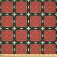 thumbnail image 2 of Ambesonne Abstract Fabric by the Yard Microfiber, Geometric Grungy Squares, 1 Yard, Pale Ruby Grey Yellow, 2 of 2
