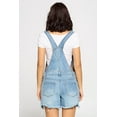 thumbnail image 6 of Womens Cute Denim Romper Overall Shorts – Raw Hem Bib Shortalls CTB686, 6 of 7