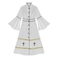 thumbnail image 5 of Yeahdor Clergy Robe for Women Cassock Pulpit Clergy Church Minister Pulpit Liturgical Robe Vestment White S, 5 of 7