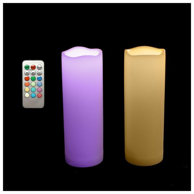Velas de pilar sin llama para exteriores Smallpenglai, 8 x 7,5 cm, impermeables