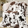 thumbnail image 1 of Manta con estampado de vaca, suave y difusa manta acogedora, ligera y acogedora, perfecta como manta para sofá, dormitorio, sala de estar o sala de aire acondicionado, adecuada para siestas, 1 of 6